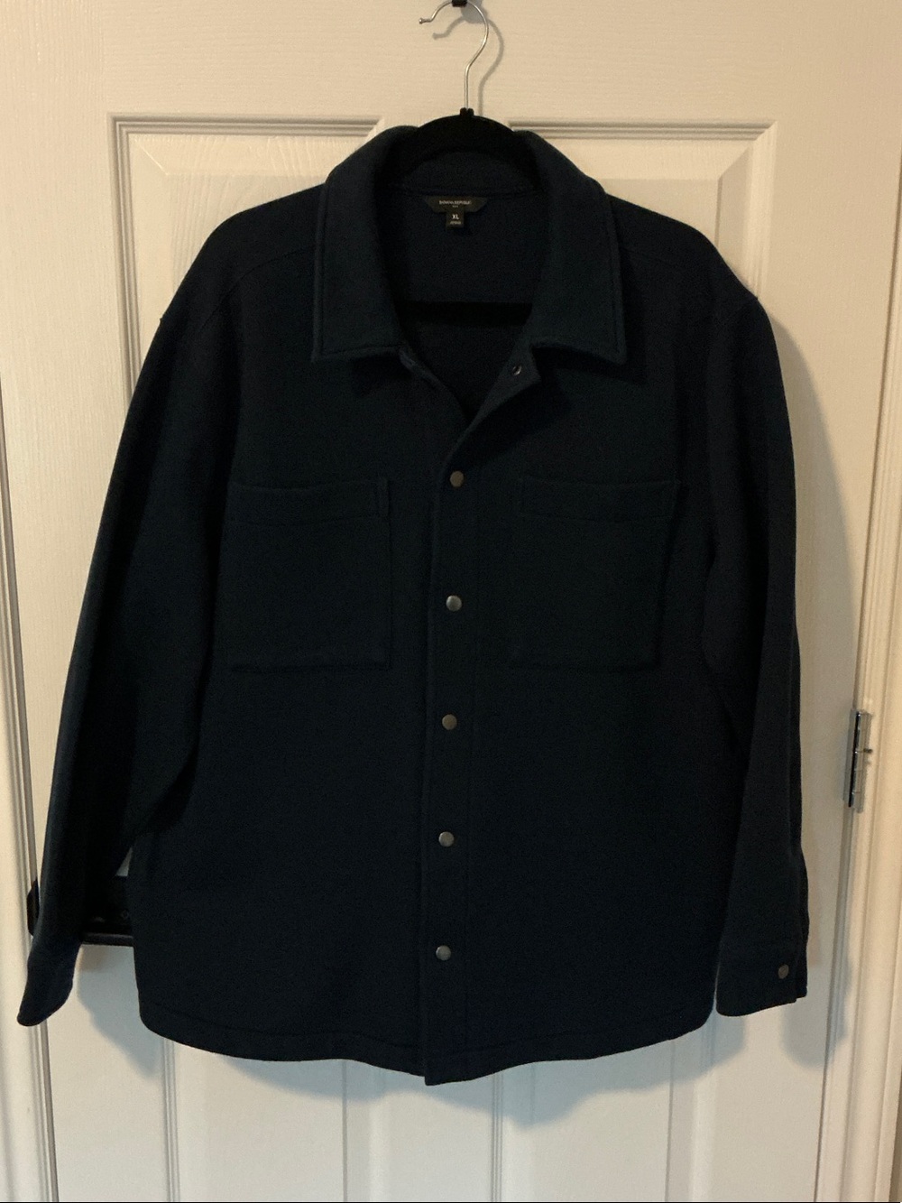 Banana Republic Navy Button-Front Shirt Jacket